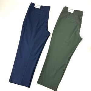 Penningtons NEW straight leg pants Size 22Petite Pullon 1 pair blue 1 pair olive